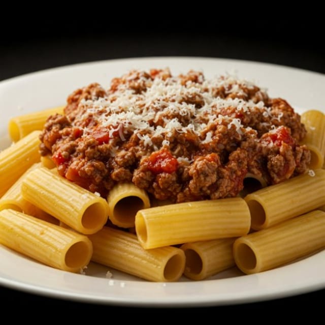 Rigatoni with Hearty Meat Sauce.