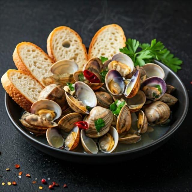 Baby Clams in Broth.