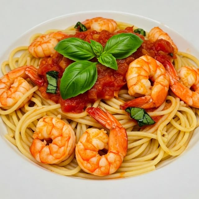 Garlic Shrimp and Tomatoes.