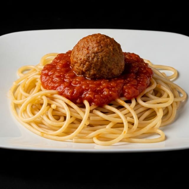 KID'S SPAGHETTI AND MEATBALLS.
