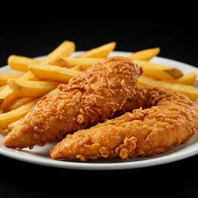 Kid's Chicken Tender Basket.