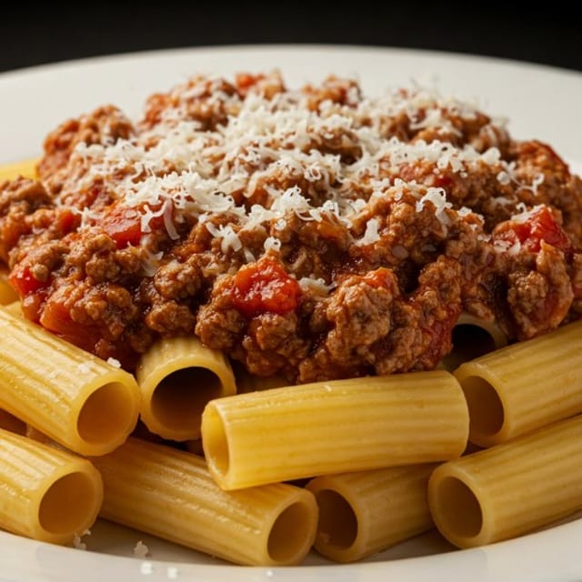 Rigatoni with Hearty Meat Sauce.