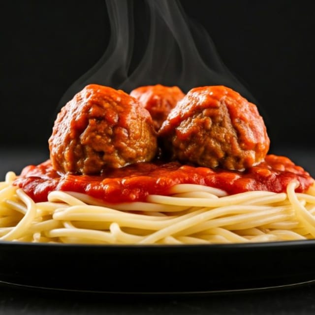 Spaghetti with Meatballs or Sausage.
