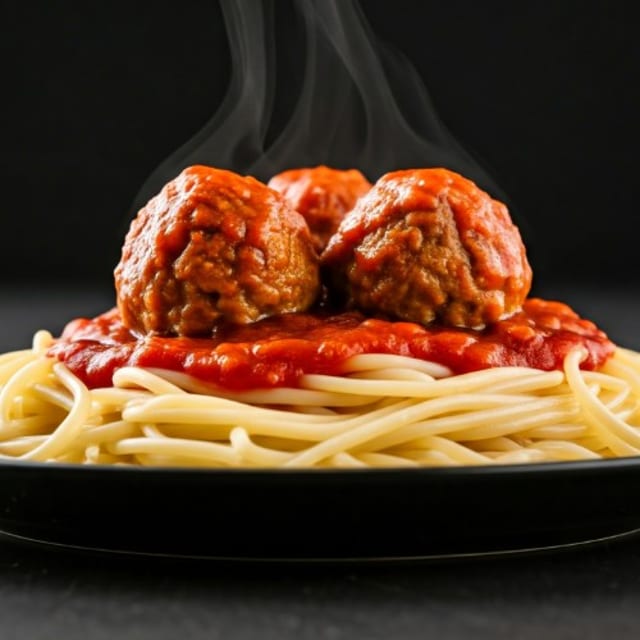 Spaghetti with Meatballs or Sausage.