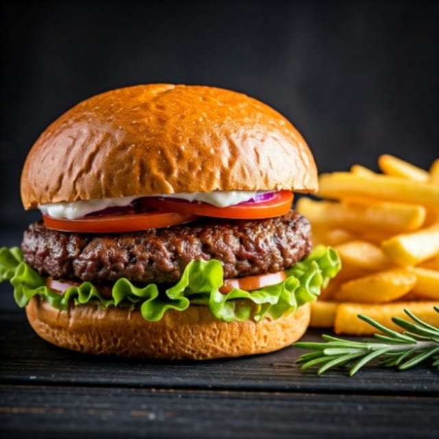 1/2 POUND ANGUS BURGER.