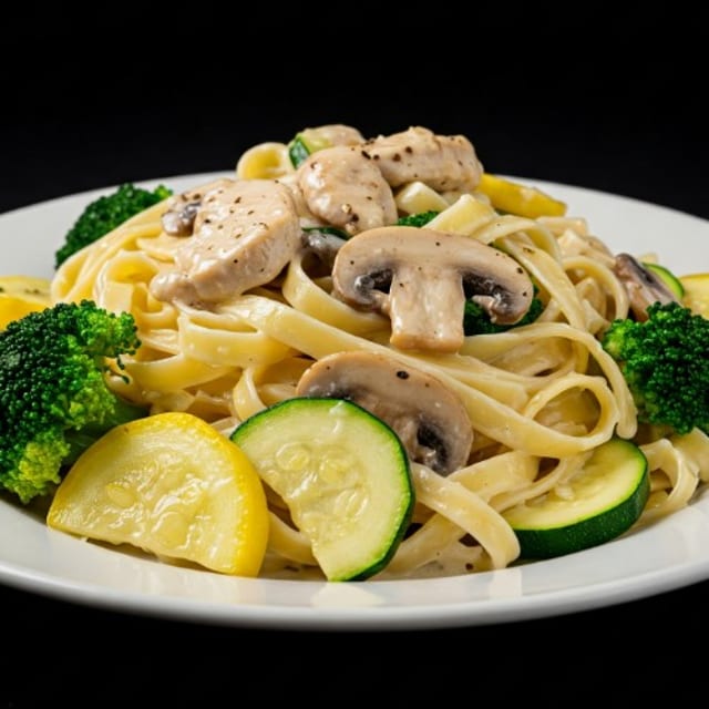 Fettuccini Primavera with Chicken.