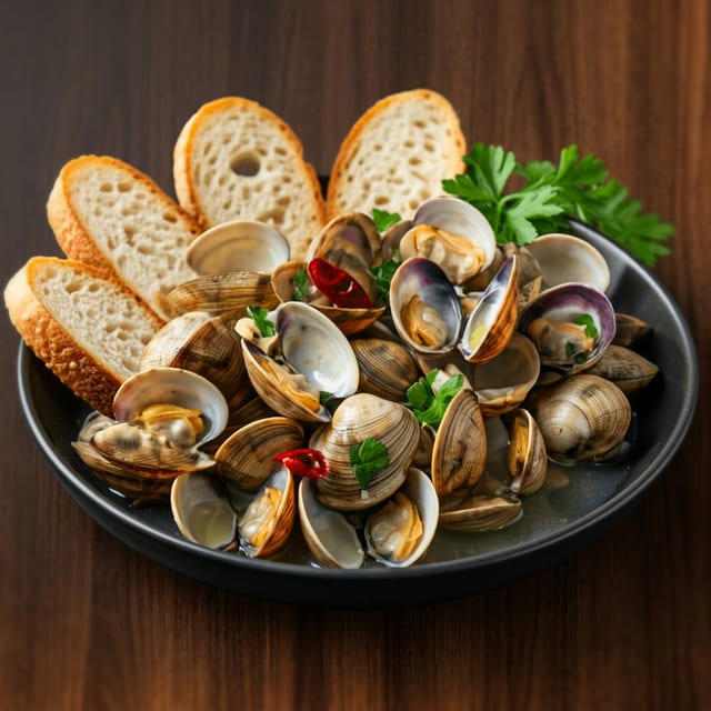 Baby Clams in Broth.