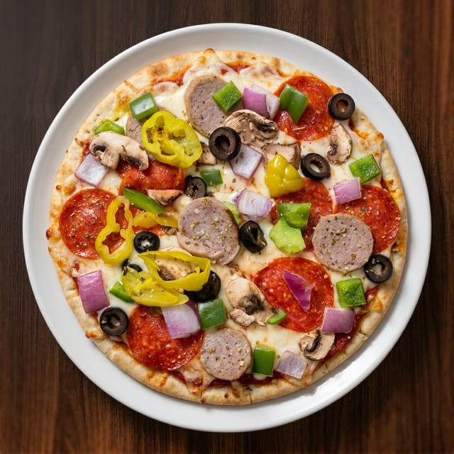 1/2 Flatbread Pizza and Salad.