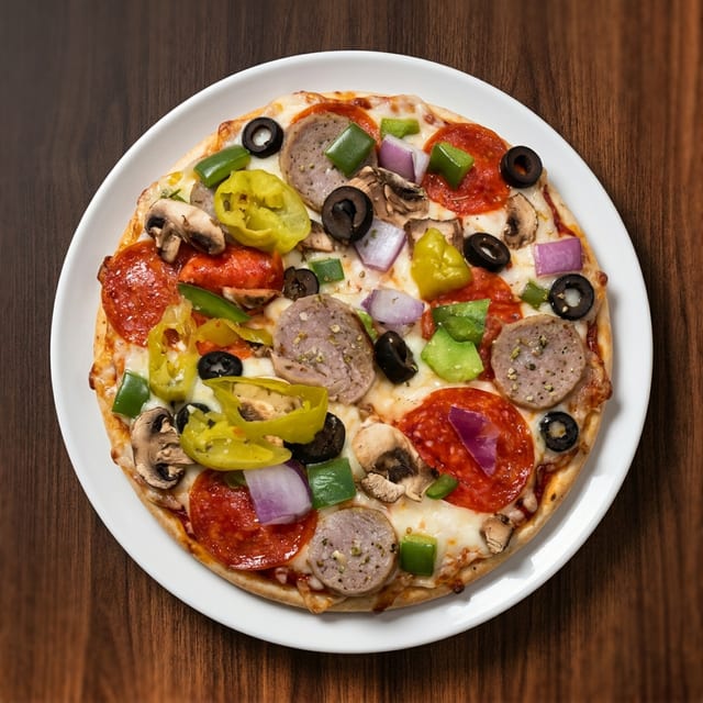 The "Works" Pizza.