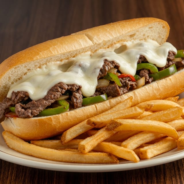 Smothered Steak Sandwich.
