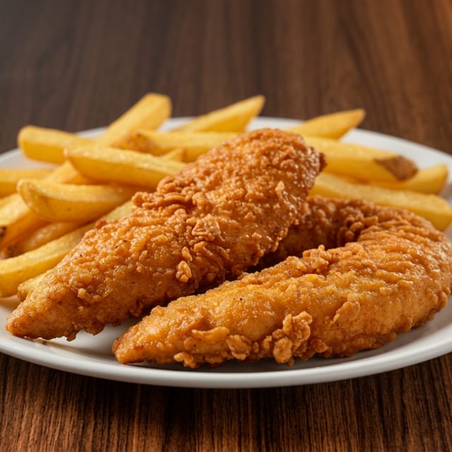 Kid's Chicken Tender Basket.