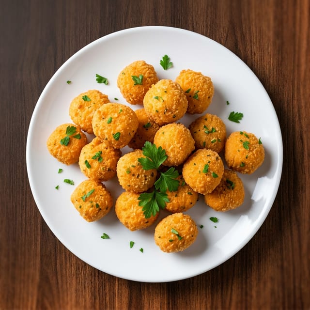 FRIED GARLIC CHEESE CURDS.