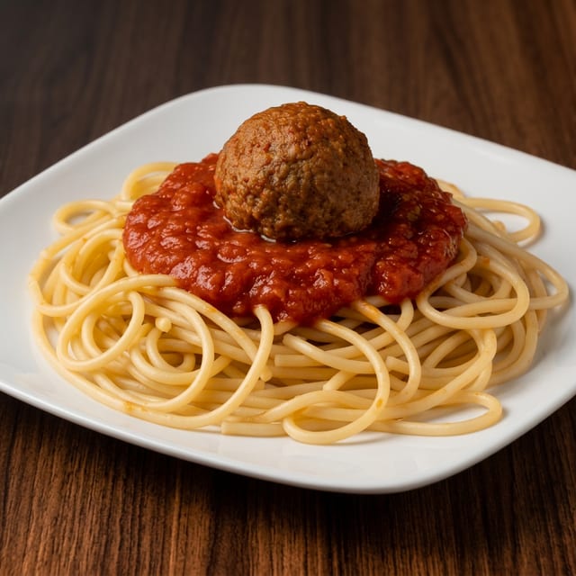 KID'S SPAGHETTI AND MEATBALLS.