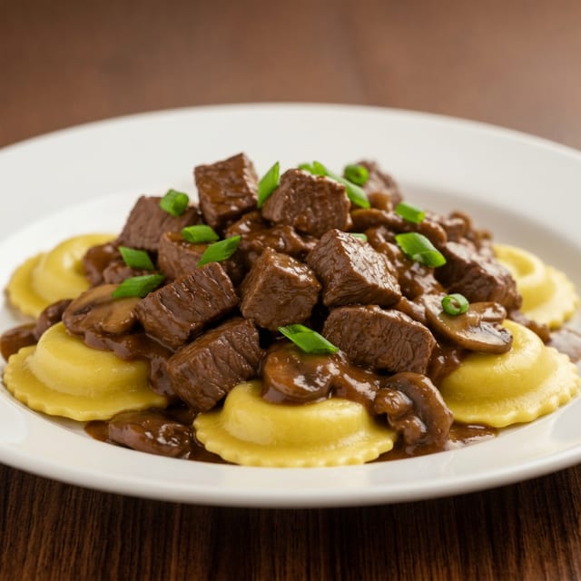 BEEF TIPS MARSALA.