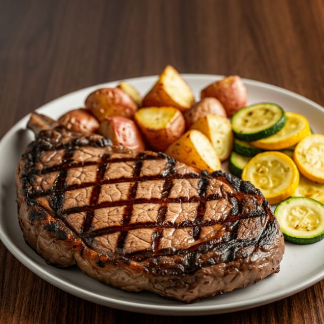 GARLIC RUB RIBEYE STEAK.