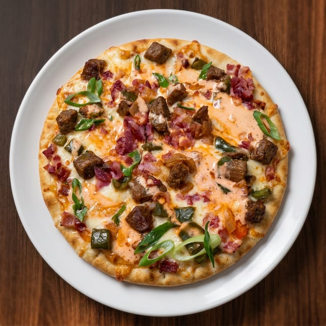 SPICY CREOLE SAUSAGE PIZZA.