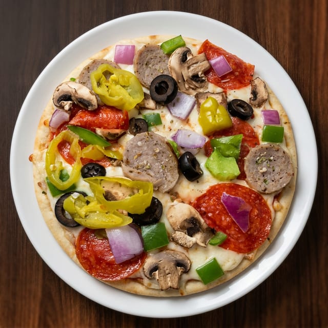 THE "WORKS" PIZZA.