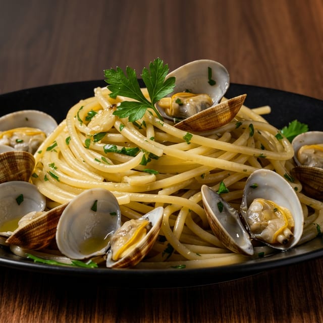 LINGUINE WITH CLAMS.